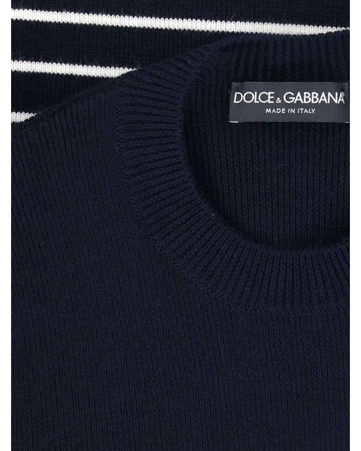 Dolce & Gabbana Blue Striped Sweater for men
