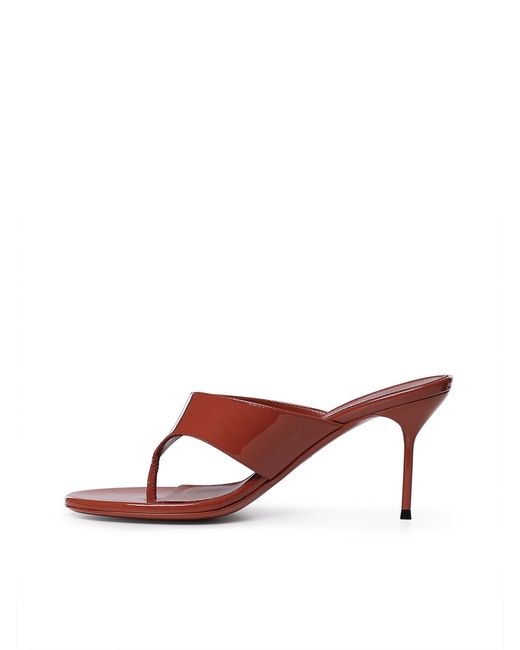 Paris Texas Brown Patent Leather Flip-Flop Mule