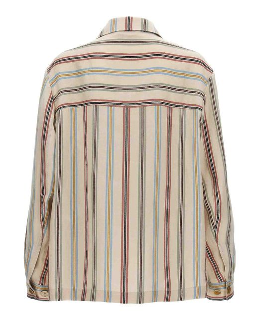Etro Brown Striped Overshirt for men