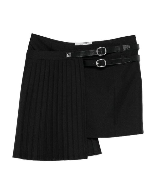 Coperni Black Mini Skirt With Asymmetric Hem