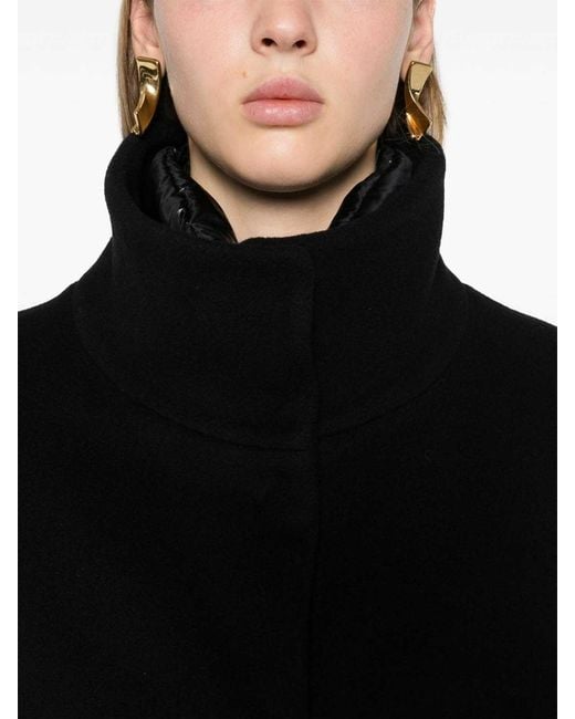 Herno Black Parka Wool Bellows Pockets
