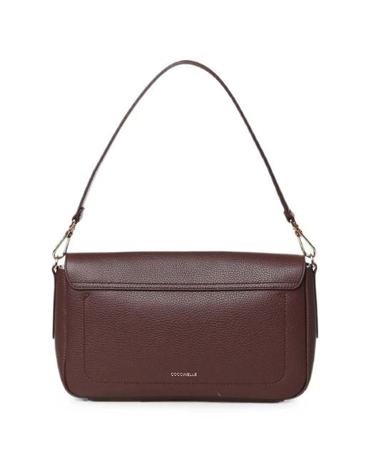 Coccinelle Brown Handbag Grained Leather Berry
