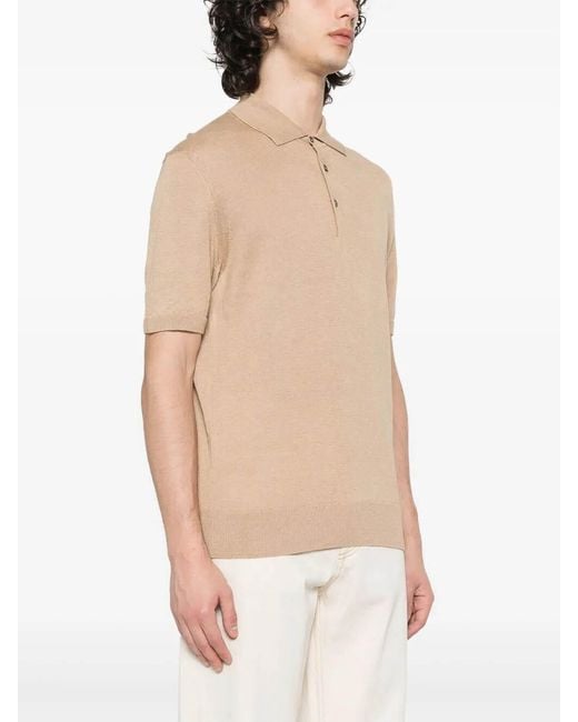 Drumohr Natural Buttoned Polo With Logo for men