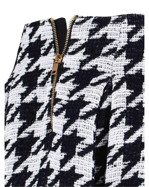 Balmain Black Mini Pied De Poule Skirt