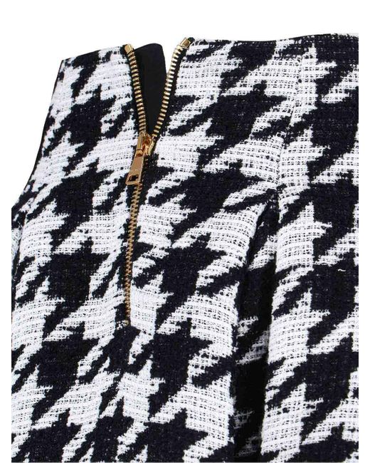 Gonna Mini Pied De Poule di Balmain in Black