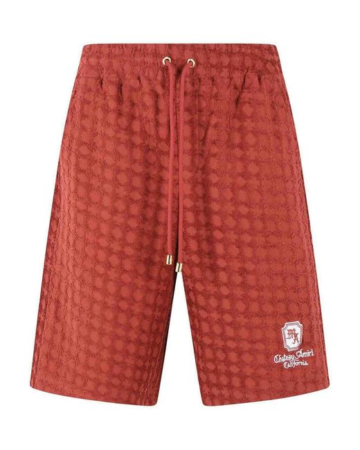 Amiri Red Brick Cotton Bermuda Shorts for men