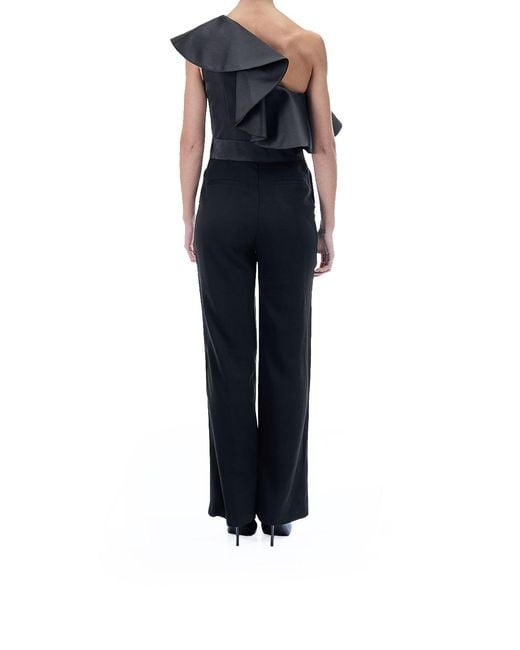 Karl Lagerfeld Blue Frill Evening Jumpsuit