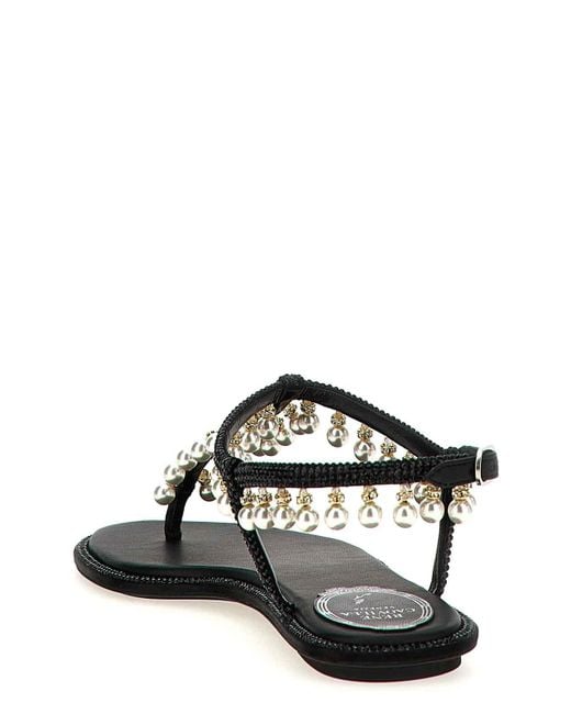 Rene Caovilla Black Diana Sandals