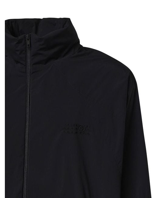 MM6 by Maison Margiela Black Nylon Zip-Up Jacket for men