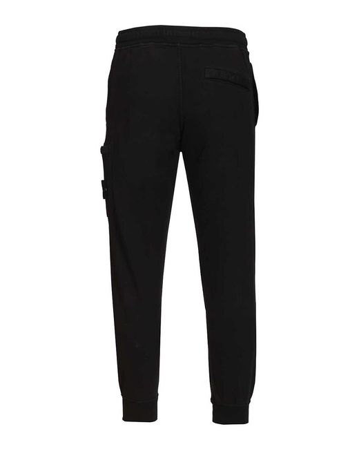 Stone Island Black Fleece Jogger Pants for men