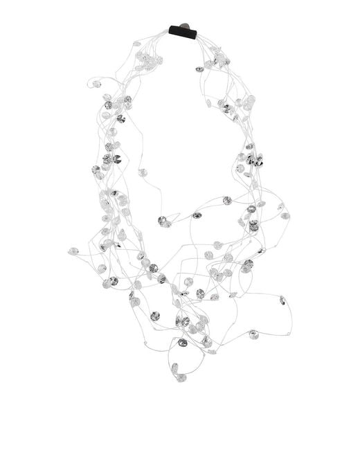 Maria Calderara White Long Net Crystals Necklace