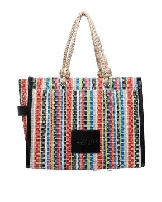 Marc Jacobs Multicolor The Stripe Mesh Large Tote Bag
