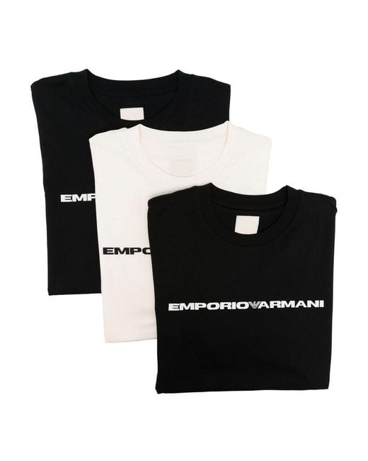 Emporio Armani Black Logo T-Shirt -3 Pack for men