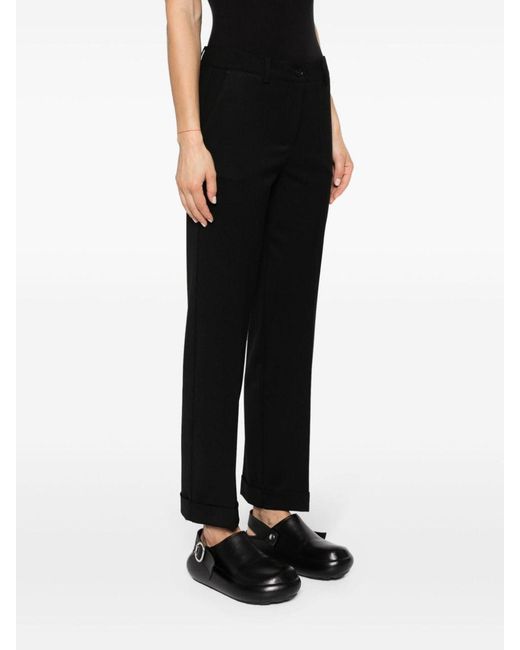 P.A.R.O.S.H. Black Slim-Fit Tailored Trousers