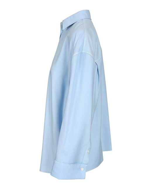 Loewe Blue Wool And Silk Shirt