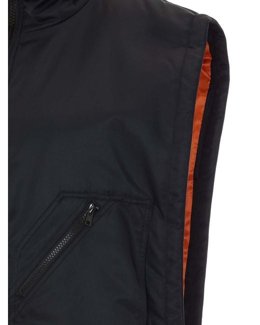 MM6 by Maison Margiela Blue Vest With Zip Closure On The Front