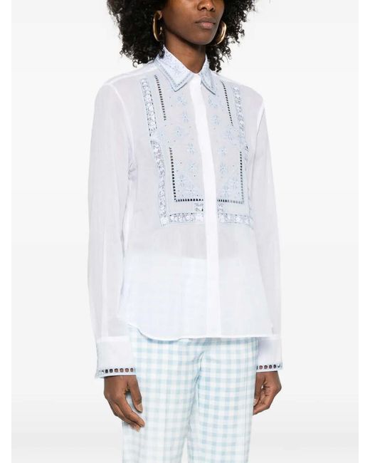 Ermanno Scervino White Embroidered Shirt