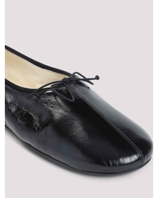 Phoebe Philo Black Gathered Flat Ballerinas