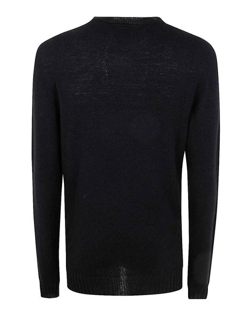 MD75 Blue Round Neck Cashmere Sweater for men