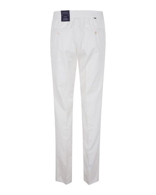 Incotex White Tapered Fit Trousers for men