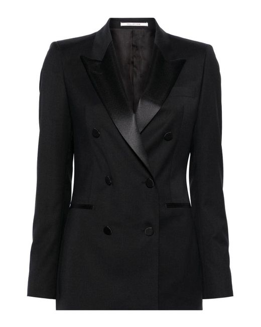 Tagliatore Black Wool Double-breasted Jacket