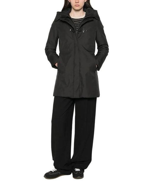 Fay Black Toggle Coat Tecnico+Db Front Stac Nero