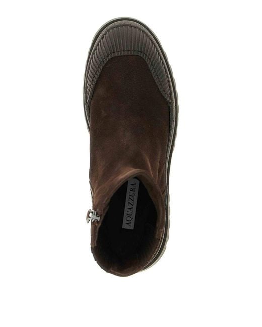 Aquazzura Brown Rugged Suede Ankle Boots