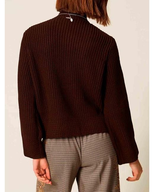 Twinset Brown Turtle Neck Sweater