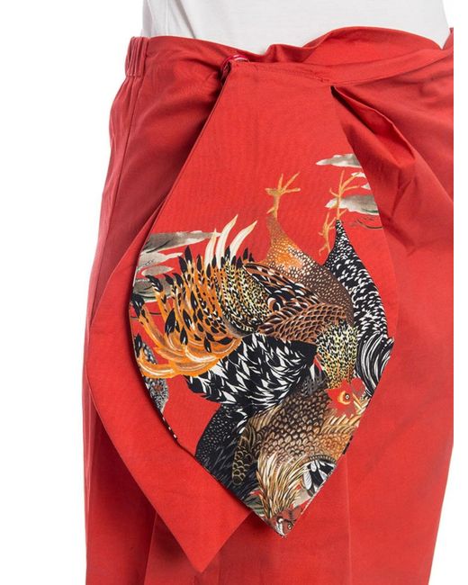 Stella Jean Red Limpida Skirt