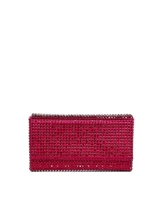 AMINA MUADDI Red All Over Motif Clutch