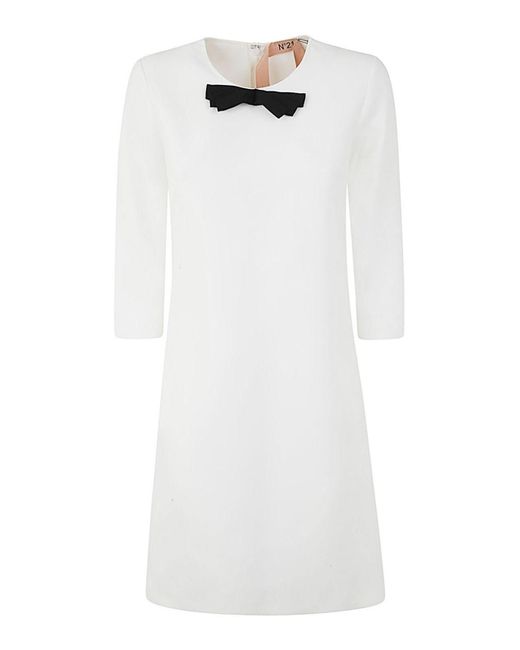 N°21 White Three Quarter Sleeve Mini Dress