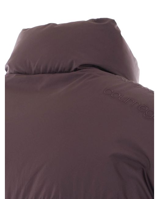 Courreges Purple Bordeaux Cropped Down Jacket