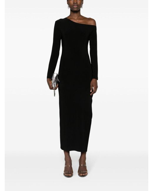 Norma Kamali Black Side Slit Long Dress