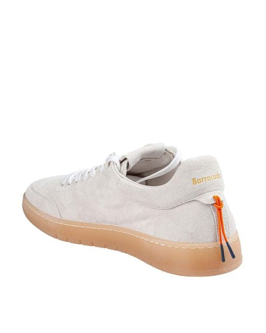 Barracuda White Suede Sneakers for men