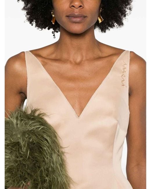 Marni Natural Duchess Satin Mini Dress