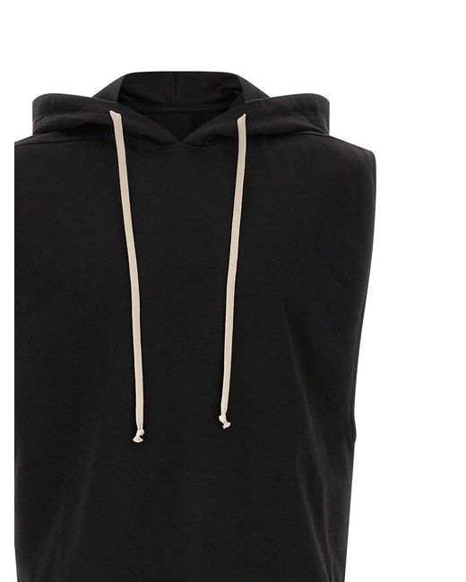 Rick Owens Black Hooded Tunic Top for men