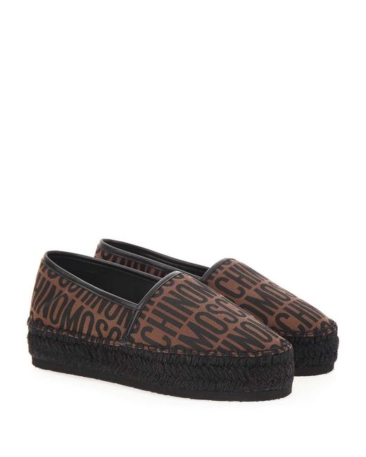 Moschino Gray Logo Espadrillas