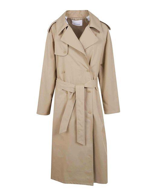 Frankie Shop Natural Riva Cotton Trench Coat
