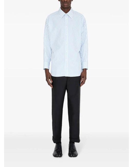 Maison Margiela Blue Long-Sleeved Shirt for men