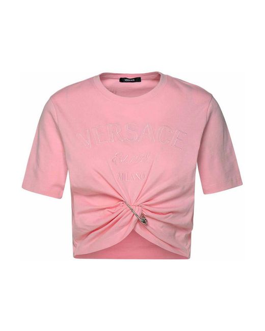 Versace Pink Logo Written T-shirt