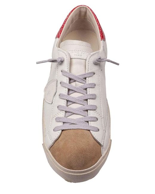 Philippe Model Pink Leather And Suede Sneakers for men