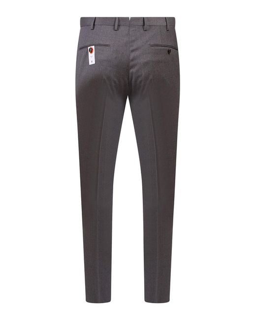 PT Torino Gray Virgin Wool Pants for men