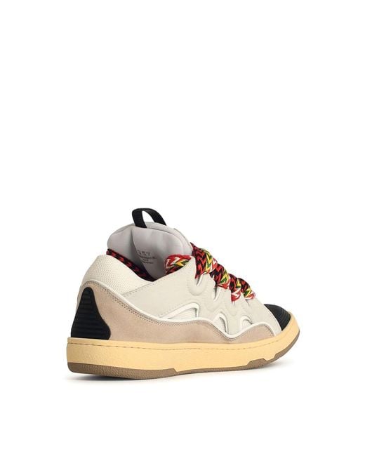 Lanvin Natural Curb Leather Blend Sneakers for men