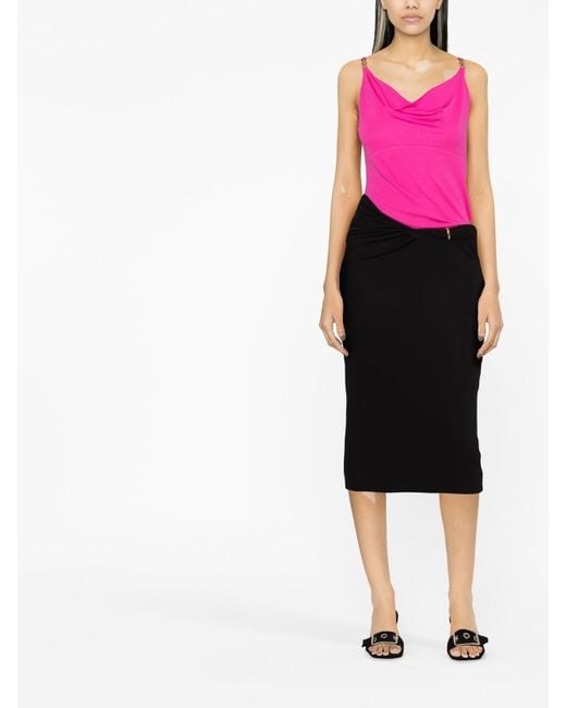 Versace Black Long Pencil Jersey Skirt