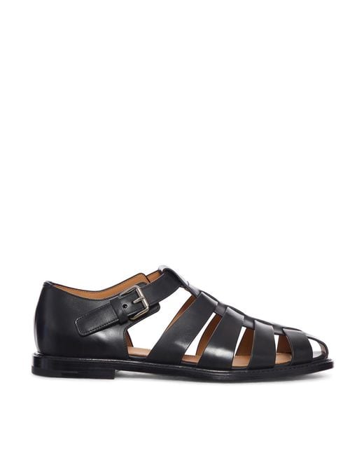 Church's Black Fume' Calfskin Sandal for men