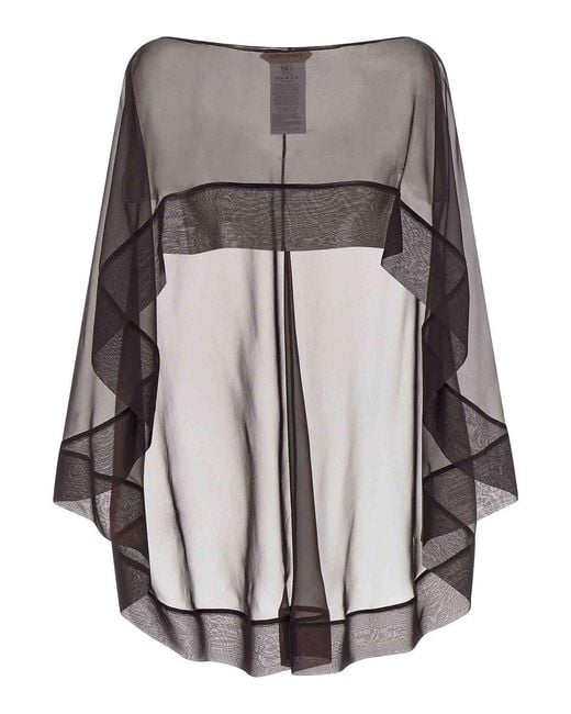 Alberta Ferretti Gray Chiffon Scarf