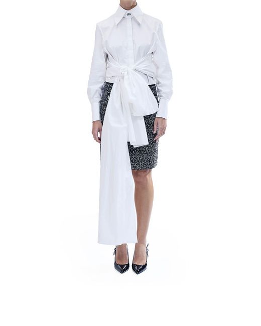 Karl Lagerfeld White Karl Studio Poplin Blouse