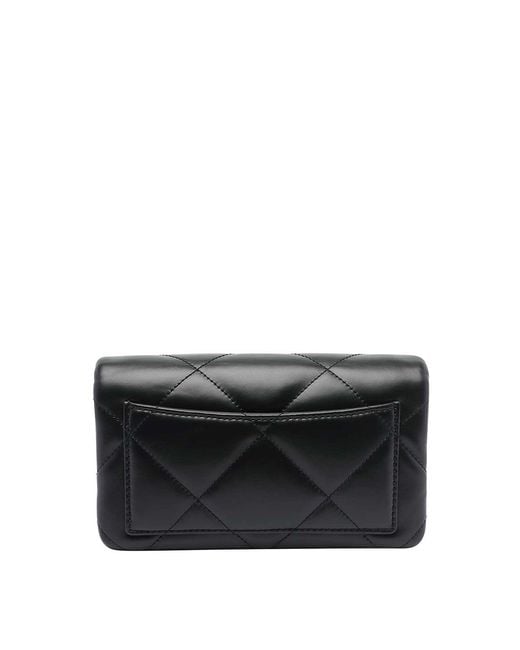 Tory Burch Black Kira Diamond Chain Wallet