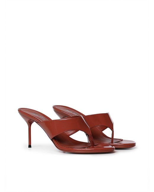 Paris Texas Brown Patent Leather Flip-Flop Mule