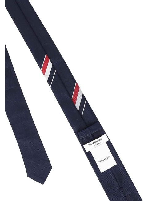 Thom Browne Blue Stripe Detail Tie for men